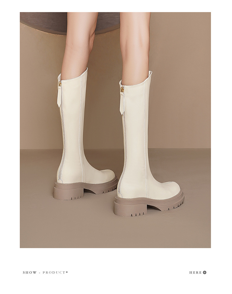 Autumn Winter Women Knight Boots With Inner Height Increase Sole_voghion.com