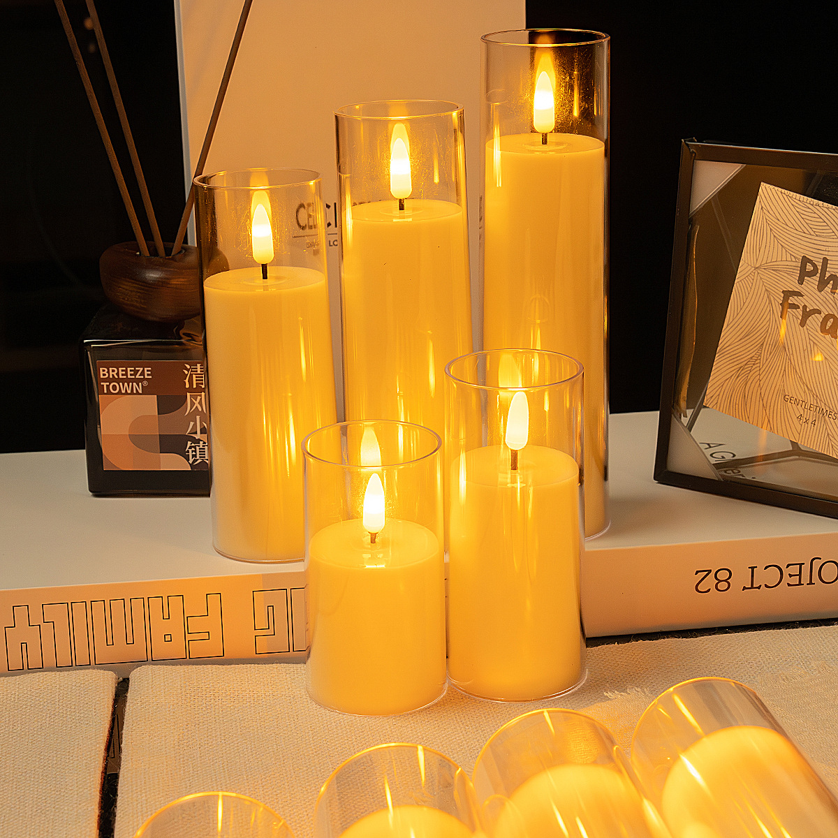 Ventas transfronterizas de vela LED lámpara de vela electrónica taza de vela de cumpleaños oscilante cabeza lámpara de vela creativa lámpara de noche de boda