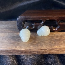 假了双倍赔 天然新疆和田白玉籽料三通佛珠手链项链配饰佛头