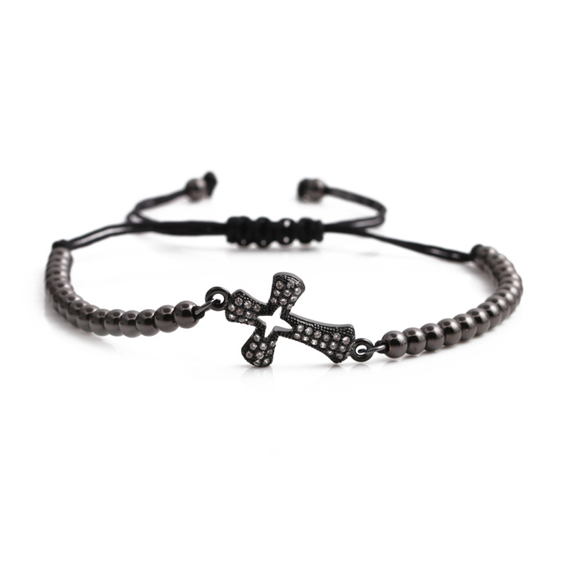 Fashion Copper Micro-inlaid Zircon Cross Couple Bracelet display picture 8