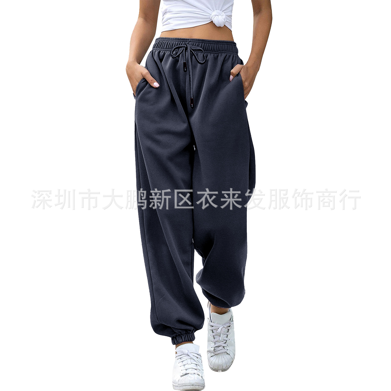 2023 Amazon japonés suéter pantalones de cintura alta harén de bolsillo de las mujeres Pantalones deportivos casuales 9 color 5 tamaño image 6