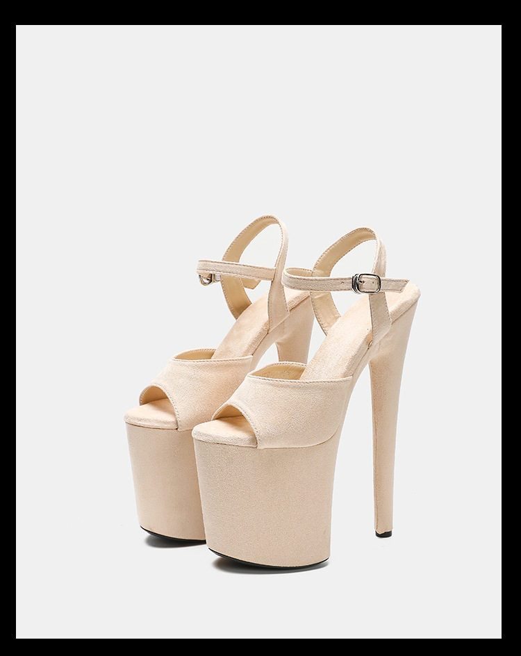 Sandal cao gót nữ quai ngang mũi nhọn gót siêu cao — Màu hồng, Màu mơ, Màu tím, Màu đen chi tiết 26