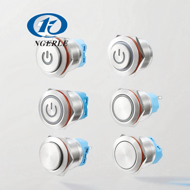 Микропереключатель 22MM водонепроницаемый металлический кнопочный переключатель самоблокировка переключатель с лампой питания водонепроницаемая панель круговой переключатель