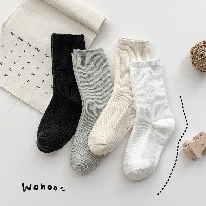 C33 double needle solid color (four seasons cotton socks)