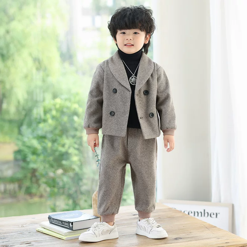 Детский fleece классический костюм для отдыха, костюм цветочного мальчика, платье девочки цветов, корейский стиль, для выступлений