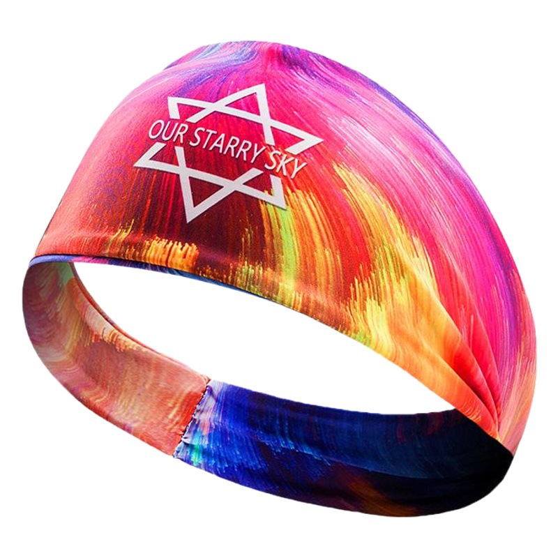 Sports Hair Band Women's Fitness Dance Yoga Headband Badminton Sweat Band Antiperspirant Widened Printed Headscarf logo