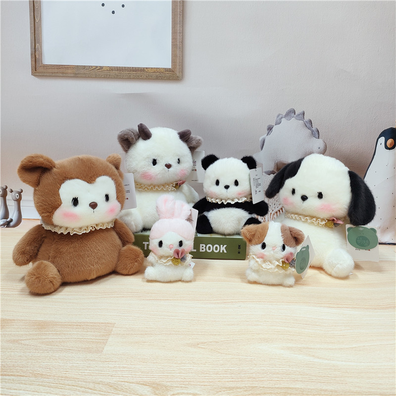 奶噗噗桌伴可爱兔子毛绒玩具熊猫公仔陪睡安抚布娃娃礼物儿童玩具