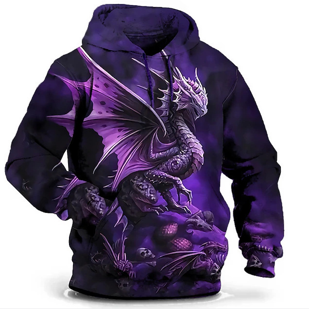 Men's and Women's Pullover Hoodies Sweatshirts in Blue, Light Gray, Dark Gray, and Light Blue with a Cool Wolf Pattern Print