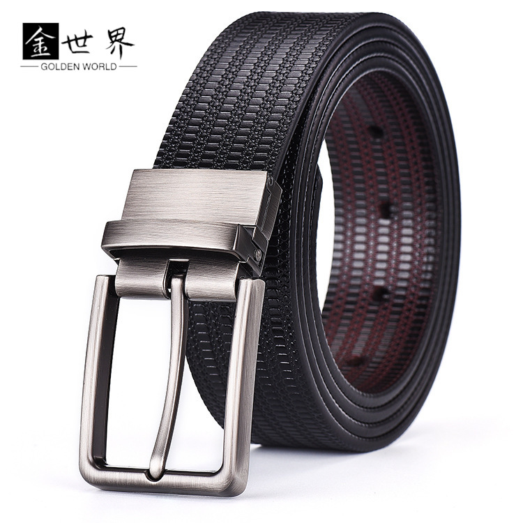 New business rotary buckle men's leather...