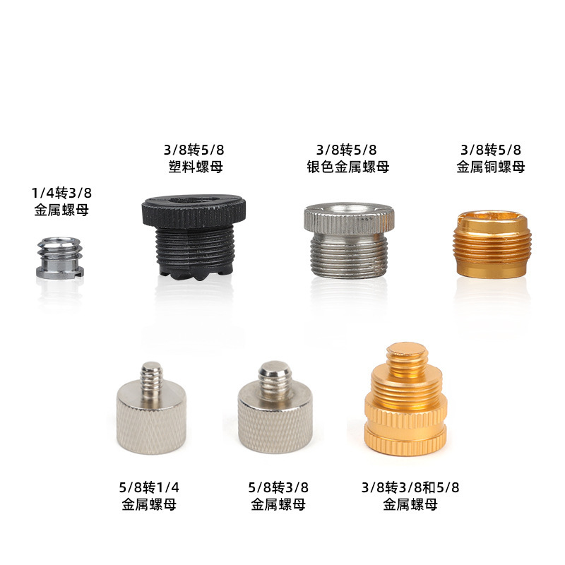 Microphone Stand Conversion Nut Shock Mount Elastic Cord Rubber Ring Microphone Clip 3/8 to 5/8 Round Screw