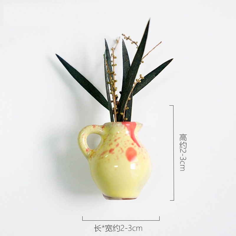Ins mini-magnetic pequeño frasco de flores pegatinas de refrigerador DIY decoración artística botella de vidrio delicada gato debe recoger botella