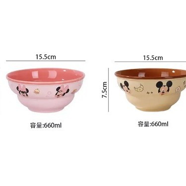 Bowl de cerámica de dibujos animados de Disney encantador tazón infantil de gran capacidad Scarlett de alto valor facial para niñas tazón de fideos de arroz doméstico