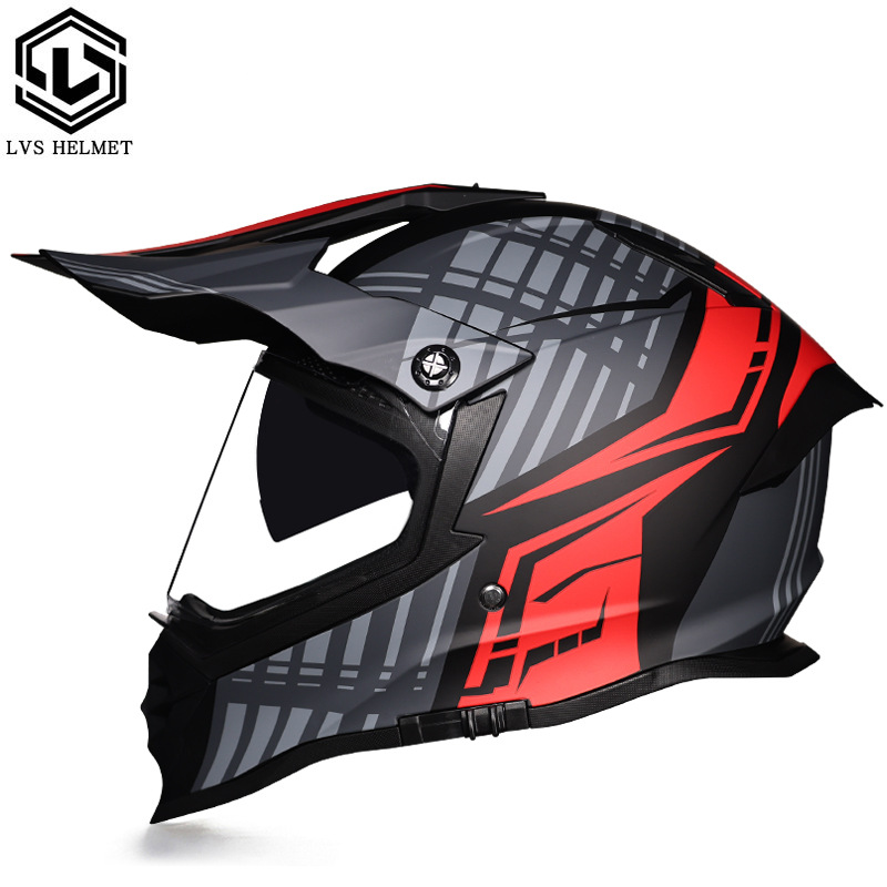 Nuevo off-road tire casco de doble lente carretera tire casco completo motocicleta Larga Distancia unisex Four Seasons universal LVS