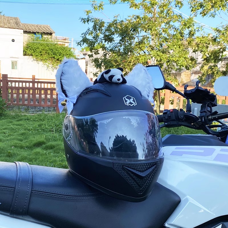 Electric Motorcycle Helmet Decoration 3D Plush Cat Ears