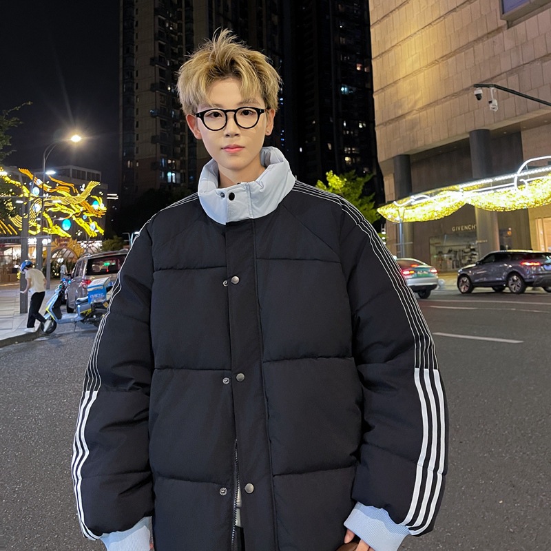 Chaqueta de Algodón Acolchada para Hombre de Poliéster con Capucha