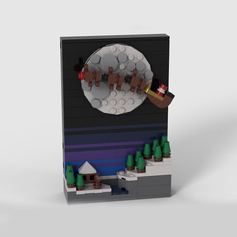MOC-166352 Small Particle Building Blocks: A Story of the Sled Age - Creative Building Toy Scene Model Ornament