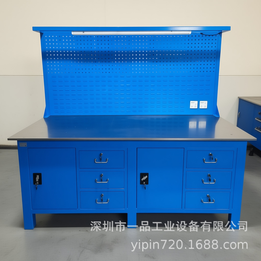 钳工工作台车间重型抽屉式不锈钢桌子防静电操作检验带挂板维修台