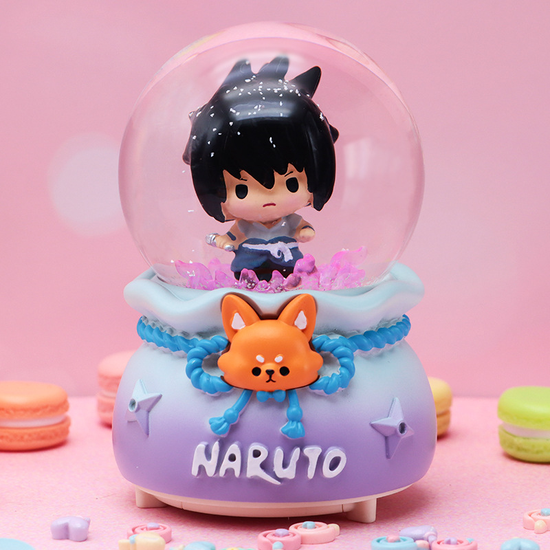 Anime japonés mismo estilo Crayon Shin-chan y Little White Crystal Ball Music Box Creative Piaoxue Music Box Regalo para estudiantes