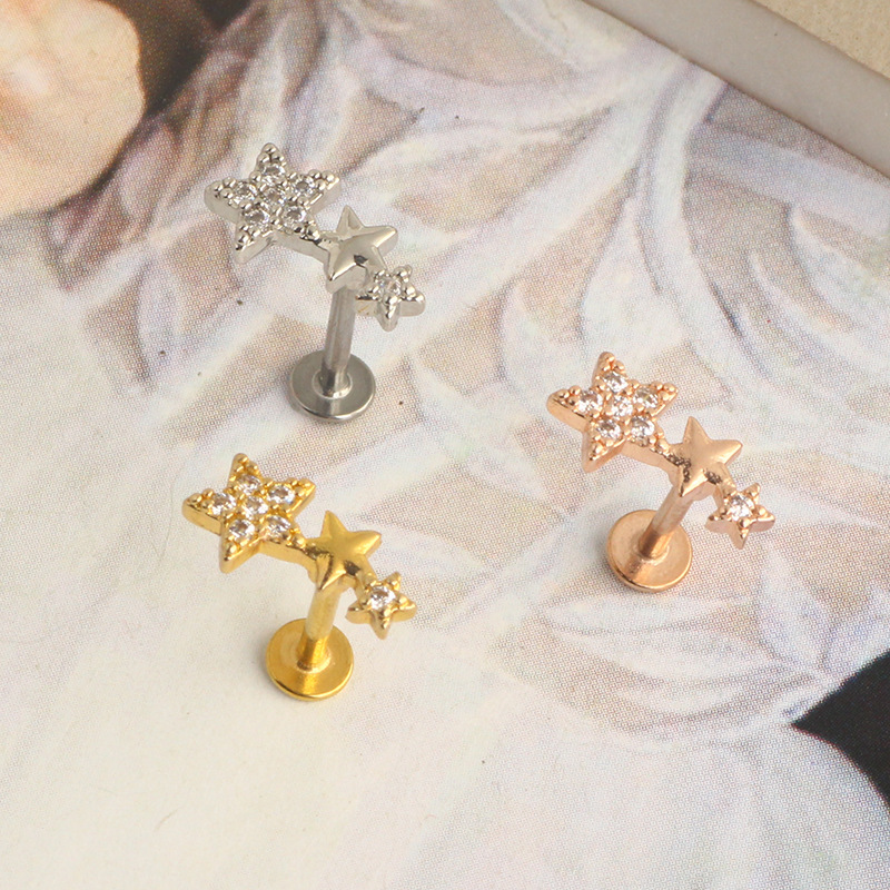 Labret piercing jewelry detail image