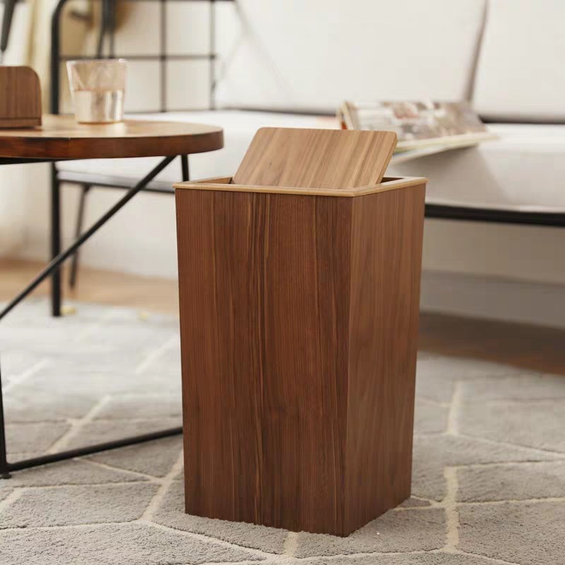 新款木质垃圾桶木质日式垃圾桶办公酒店用品垃圾桶房间收纳垃圾桶