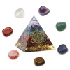 Colorful pyramid, natural water, agate crystal, set, jewelry, 4cm, 7 pieces