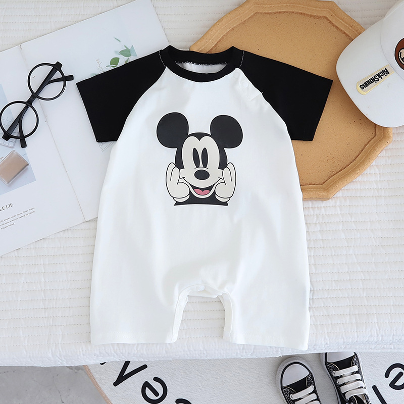 Uşaq üçün Mickey Mouse çapı qısaqol kombinezon