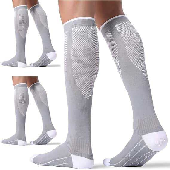 Calcetines de compresión transfronterizos Calcetines de pantorrilla Calcetines elásticos Deportes Ciclismo Correr Calcetines de yoga Calcetines de compresión de tubo largo para hombre Spot para mujer