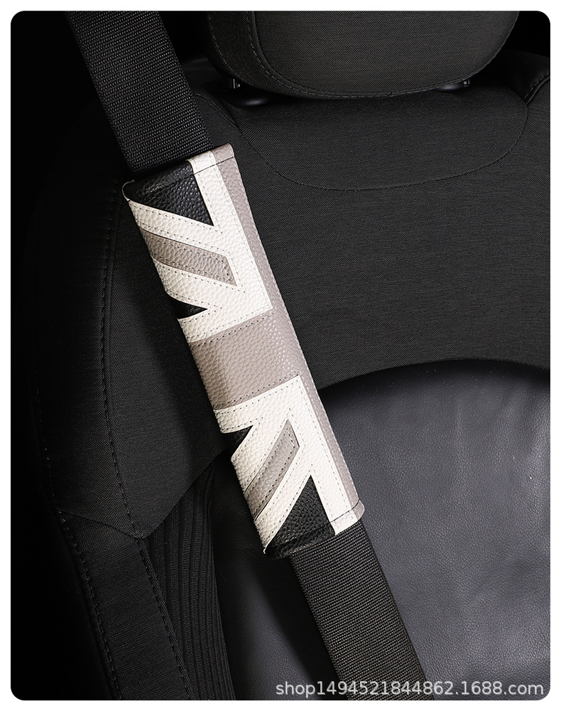 Suitable for Bmw Mini Seat Belt Shoulder Cover Mini Cooper Protective Cover Interior Union Jack Supplies Modification