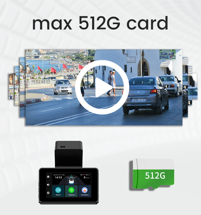 4g Lte Dual-Camera 2K Dash Cam with Wifi and Gps Remote Monitoring, Front and Rear High-Definition Night Vision Dual-Lens Driving Recorder