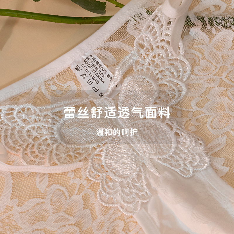 2025 New Pure Desire Style Hollow-out Low Waist Women's Briefs Breathable Pure Cotton Antibacterial Crotch Sexy Lace Underwear for Women