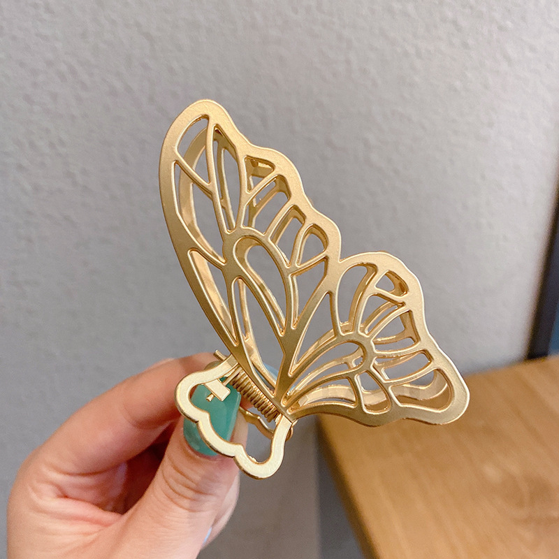 Pinza de cabello metálica coreana de alta sujeción con diseño retro