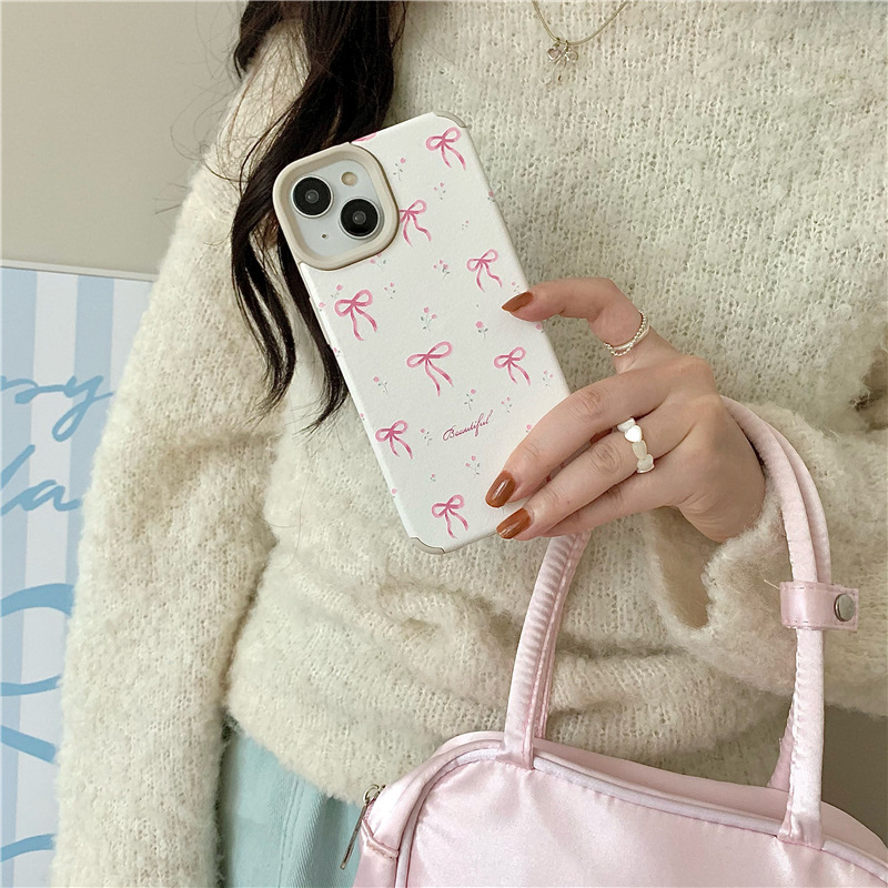 45g Weight iPhone Applicable Brands Phone Cases Classification tpu Material Ditsy Floral, Bow Knot Pattern Cartoon Style, Cute Style Tpu Ditsy Floral Bow Knot Cartoon Style Cute Phone Cases Phone Accessories 3