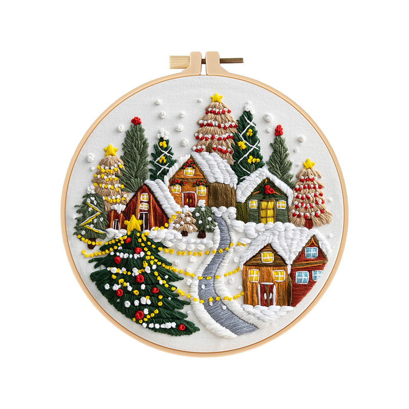 2025 Transfronterizo nuevo producto bordado hecho a mano material de bricolaje Christmas Embroidery KIT kits de Navidad