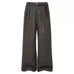 Autumn and Winter Lazy Style Houndstooth Suede Belt Wide-Leg Casual Pants Loose Slimming Draped Floor-Length Pleated Dress Pants