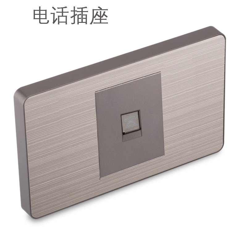 15A panel de metal de acero inoxidable gris dibujado tres agujeros Taiwan fabricado en Estados Unidos enchufe de pared conmutador suministro directo