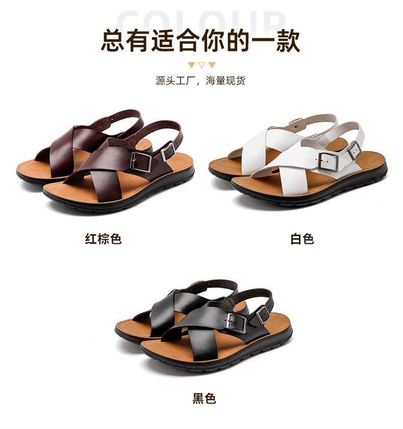 Dép xỏ ngón nam chống trượt thoáng khí kiểu đi biển — màu đen chi tiết 8