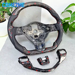Suitable for Volkswagen Golf 6 MK6 GTI R Scirocco Polo models, red forged carbon fiber steering wheel