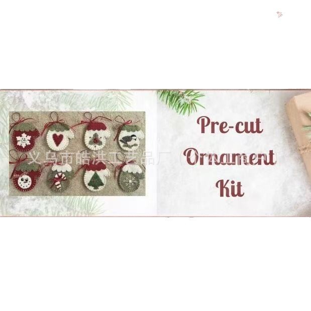 跨境新品Holiday Hearts Ornament Kit 圣诞装饰毛毡diy套件挂件h|undefined