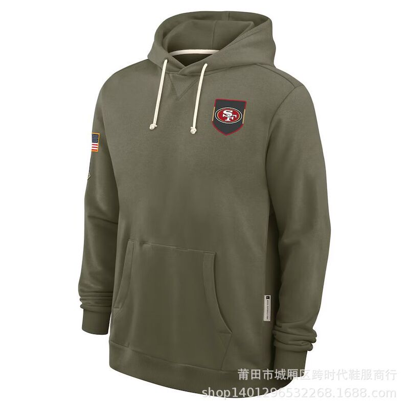 2025 New Export Men's Nfl Football Tribute Sideline Version Dri-Fit Hoodie Sweatshirt Olive Green