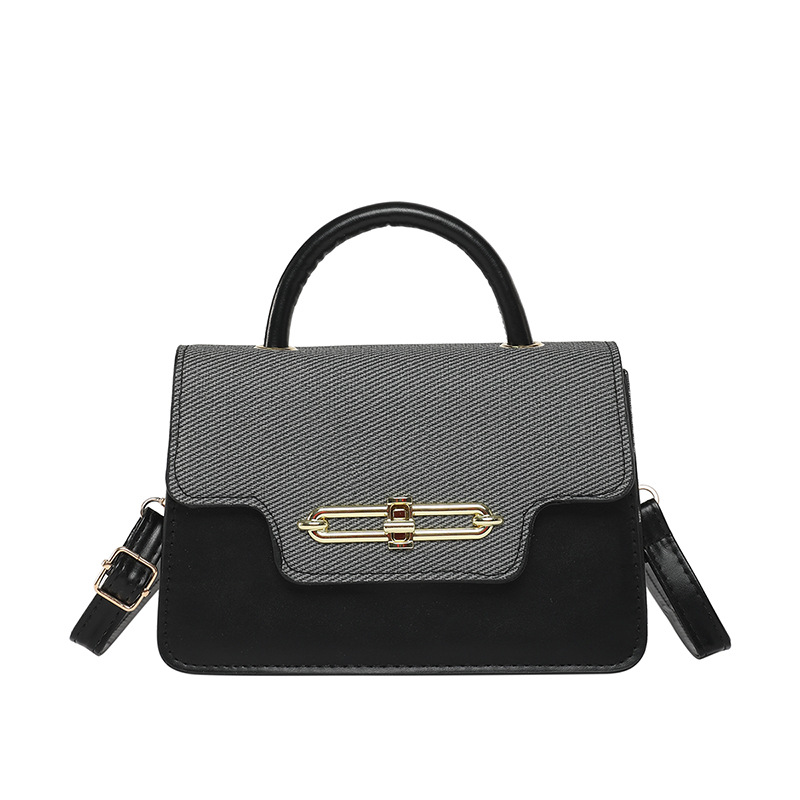 Moda cerradura hebilla contraste color costura tendencia viajero 2025 primavera pequeño bolso cuadrado personalidad femenina estilo ins bolso de mensajero retro