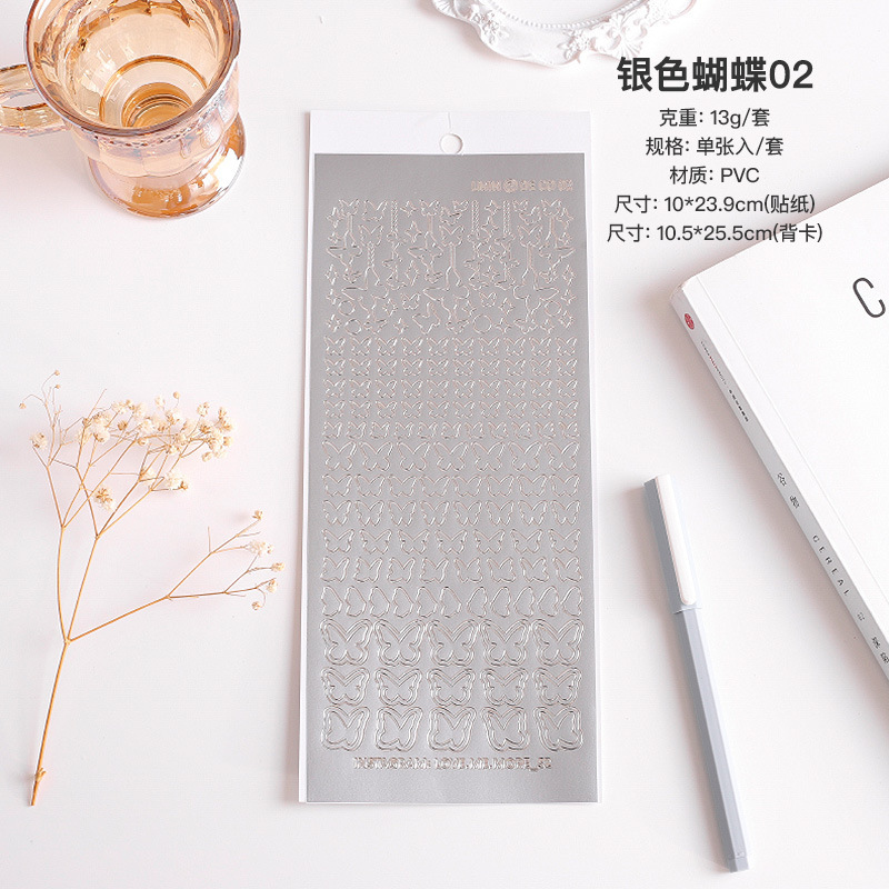 Dorado letras de estampado de plata pegatinas digitales Borde de oro y plata símbolo de forma especial Goo Tarjeta de material pegatinas DIY mano cuenta letras doradas