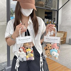 文化的で創造的なホリデーハンドバッグ透明ミニ小さなおもちゃ文具ジュエリーショップバッグプラスチック包装袋ギフトバッグ