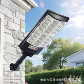 新款跨境太阳能灯led一体化照明灯三面人体感应灯家用庭院小壁灯