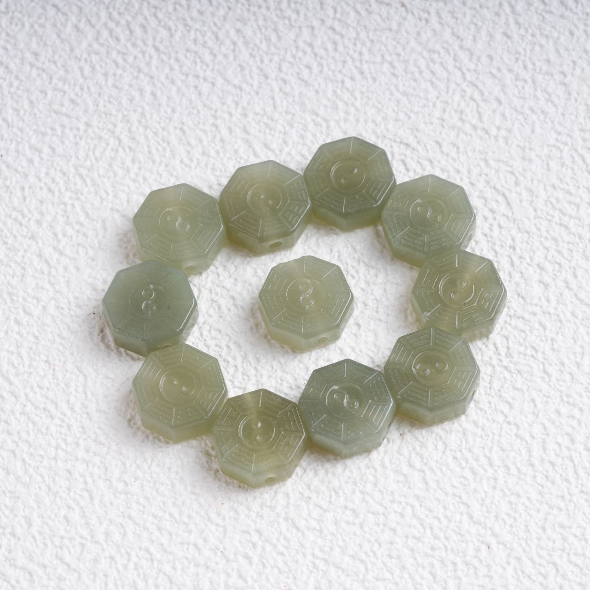 Natural Hetian Jade Bagua Spacer Beads DIY Jewelry Accessories Handmade Beaded Back Cloud Pendant Accessories Wholesale