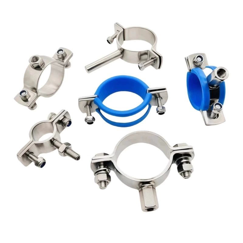 Плоская пластина из нержавеющей стали 304, утолщенный зажим для труб, круглый стальной стержень, зажим для труб, кронштейн для труб, внутренняя и внешняя резьба, фиксирующая пряжка, обруч для труб