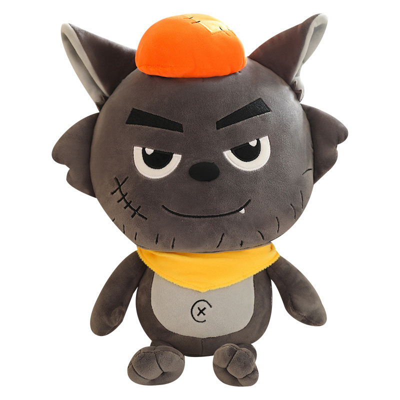 Auténtico lobo gris muñeca juguete de peluche colgantes cabra y lobo gris muñeca almohada regalo de cumpleaños para niños