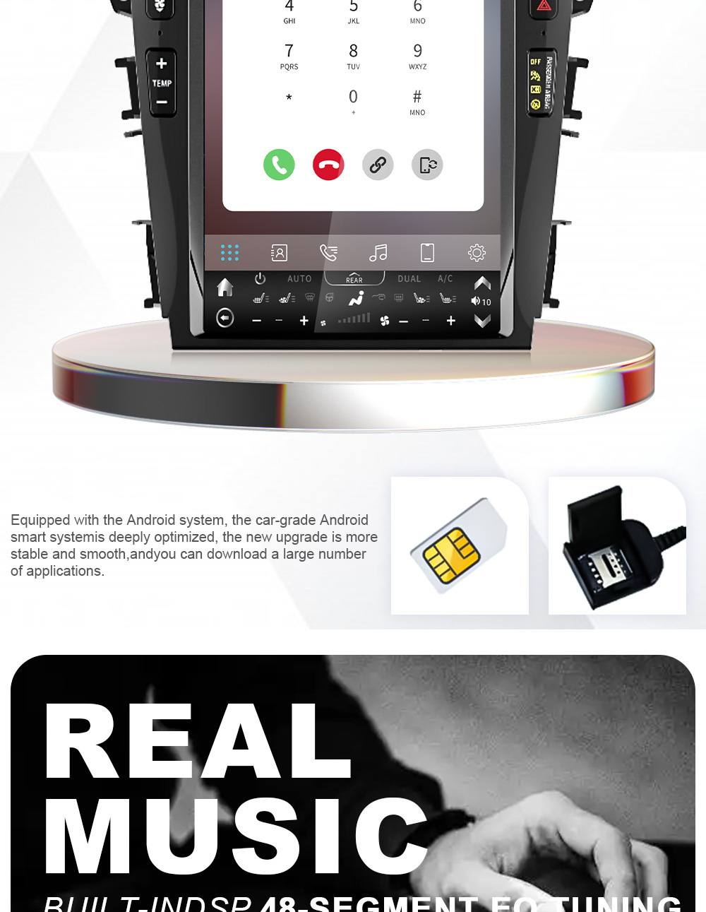 Suitable for 2013-2019 Ford Explorer Car Gps 12.1inch In-Car All-In-One Vertical Screen Navigation System