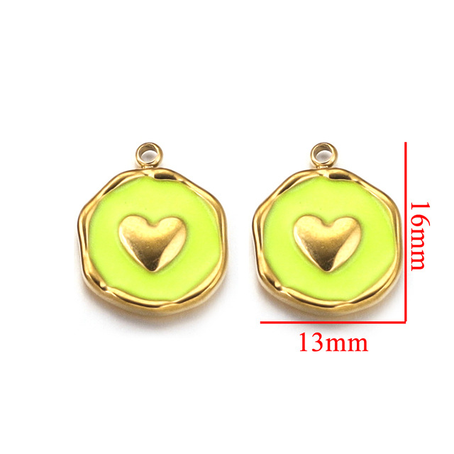 5 PCS/Package Quantity 304 Stainless Steel Material 5 PCS/Package 304 Stainless Steel PVD Coated Real Gold Plated Round Pendant DIY Jewelry Accessories