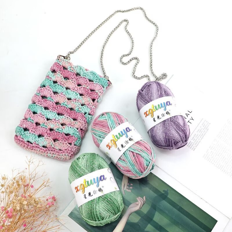 Round strand hollow thread starlight graffiti handmade thread dyed…