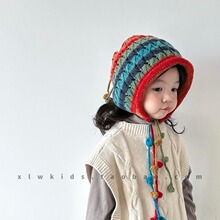 ins�L��ͯ�͹��ֹ�ᘿ�ñ�ﶬ��Ůͯ������ɫ���K����ë���o��ñ